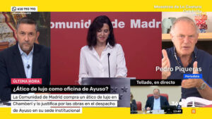 Javier Ruiz y Pedro Piqueras cercan a Isabel Díaz Ayuso