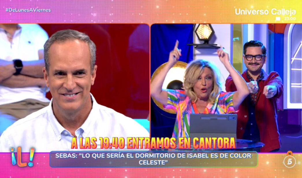 Santi Acosta y Lydia Lozano y Sebastián Gallego en 'De Lunes a Viernes'