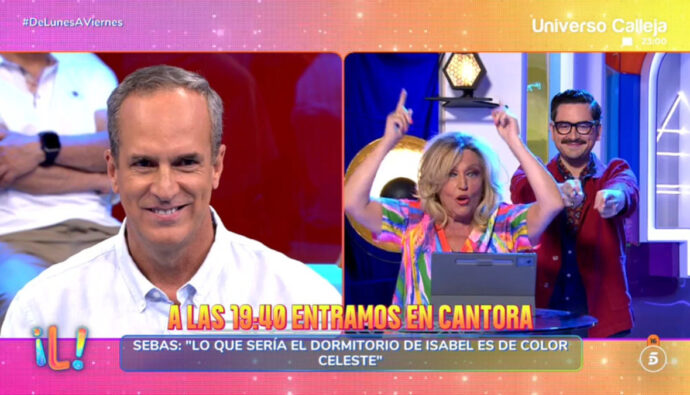 Santi Acosta y Lydia Lozano y Sebastián Gallego en 'De Lunes a Viernes'