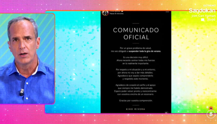 Santi Acosta lee el comunicado de Kiko Rivera en 'De Lunes a Viernes'