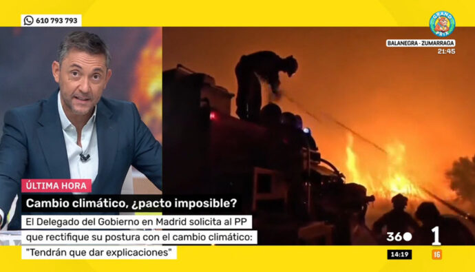 Javier Ruiz, estupefacto en RTVE por las revelaciones de un bombero de Madrid sobre sus condiciones en los incendios
