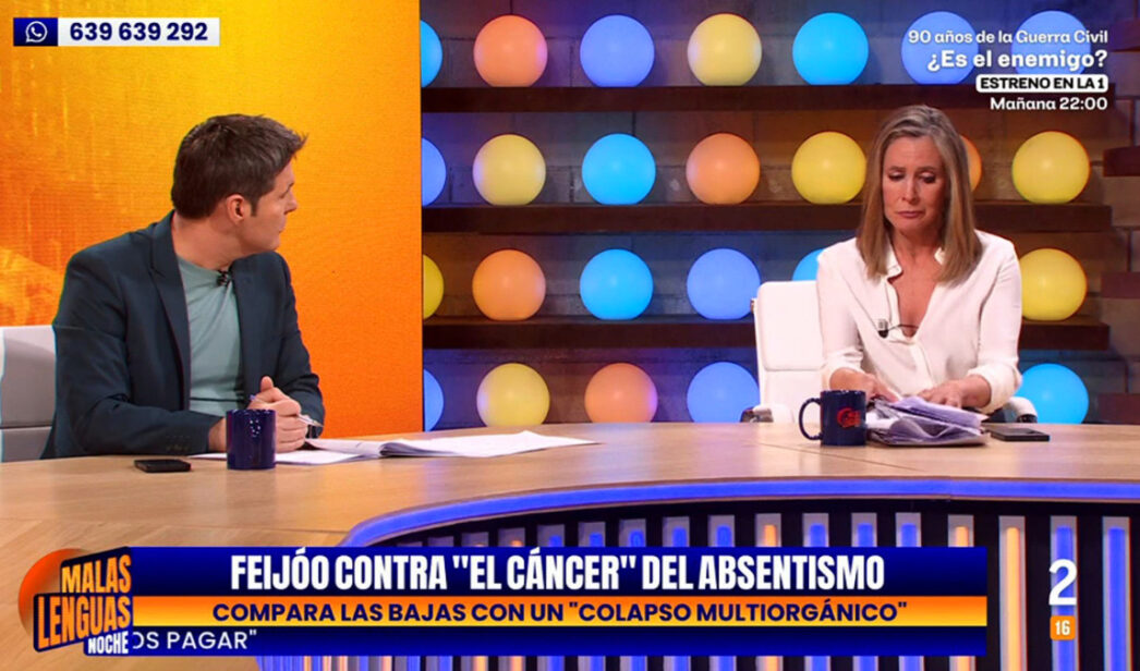 Jesús Cintora y la colaboradora Marta Gómez Montero, en 'Malas Lenguas Noche'