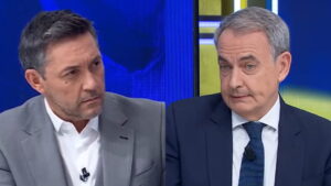 Javier Ruiz y José Luis Rodríguez Zapatero en 'Mañaneros 360'