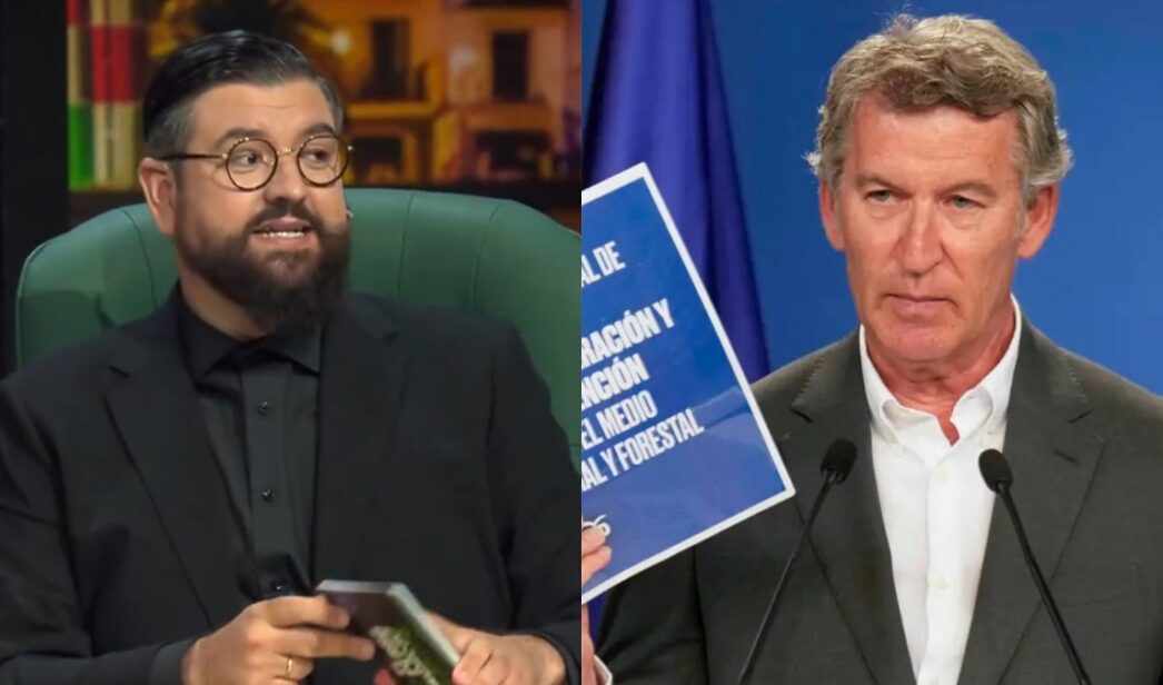 Manu Sánchez y Alberto Núñez Feijóo.