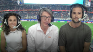 Juan Carlos Rivero junto a Vero Boquete y Mario Suárez