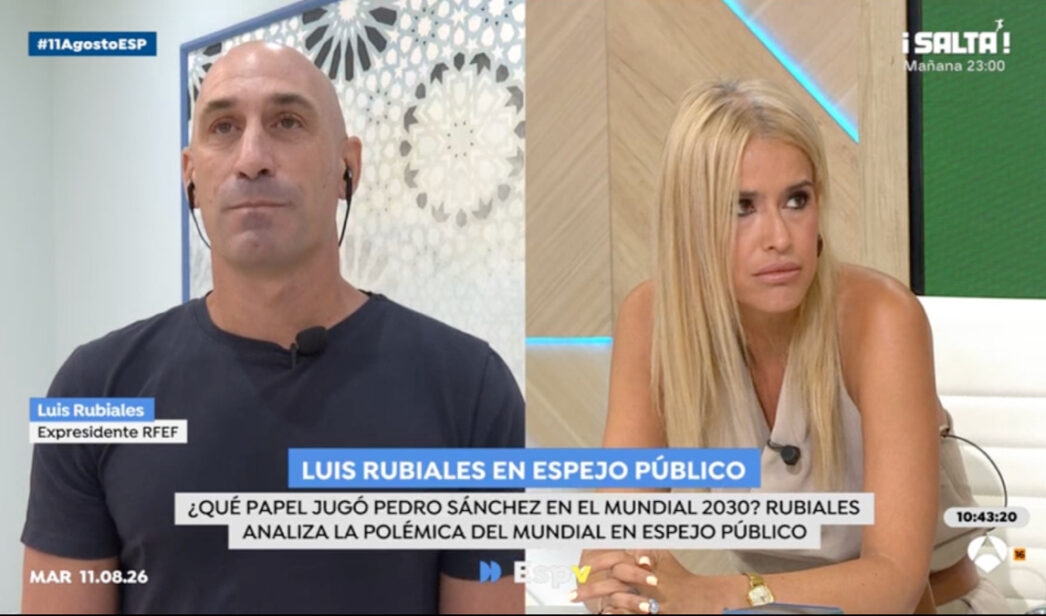 Luis Rubiales y Afra Blanco en 'Espejo Público'