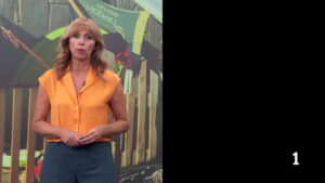 Alejandra Herranz y la señal de TVE en negro