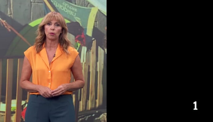 Alejandra Herranz y la señal de TVE en negro