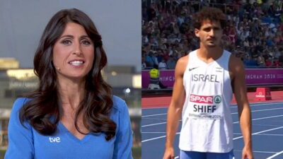 Lourdes García Campos y el atleta israelí Omar Siff