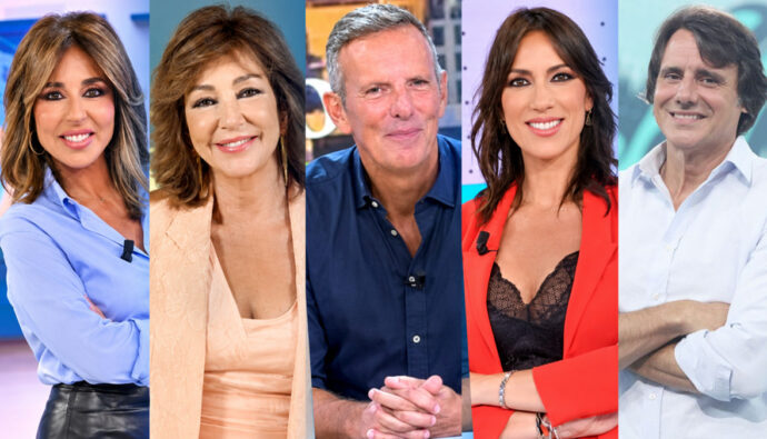 Ana Terradillos, Ana Rosa Quintana, Joaquín Prat, Patricia Pardo y Ion Aramendi