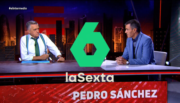 El Gran Wyoming con Pedro Sánchez en 'El Intermedio'