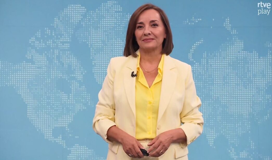 Pepa Bueno en el Telediario 2 de TVE