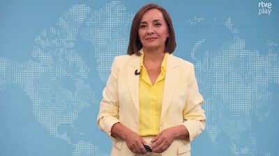 Pepa Bueno en el Telediario 2 de TVE