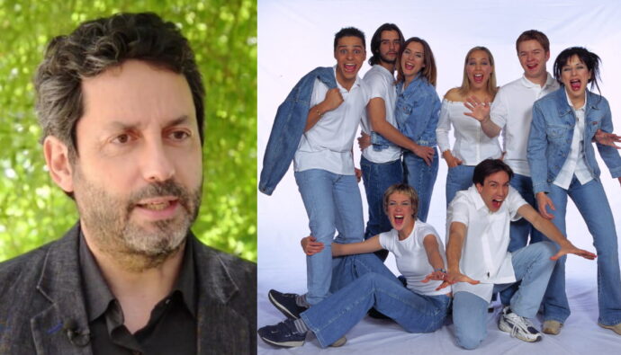 Manuel Ríos San Martín y el elenco de 'Compañeros'