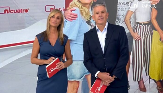 Marta Reyero y Roberto Arce en 'Noticias Cuatro'.